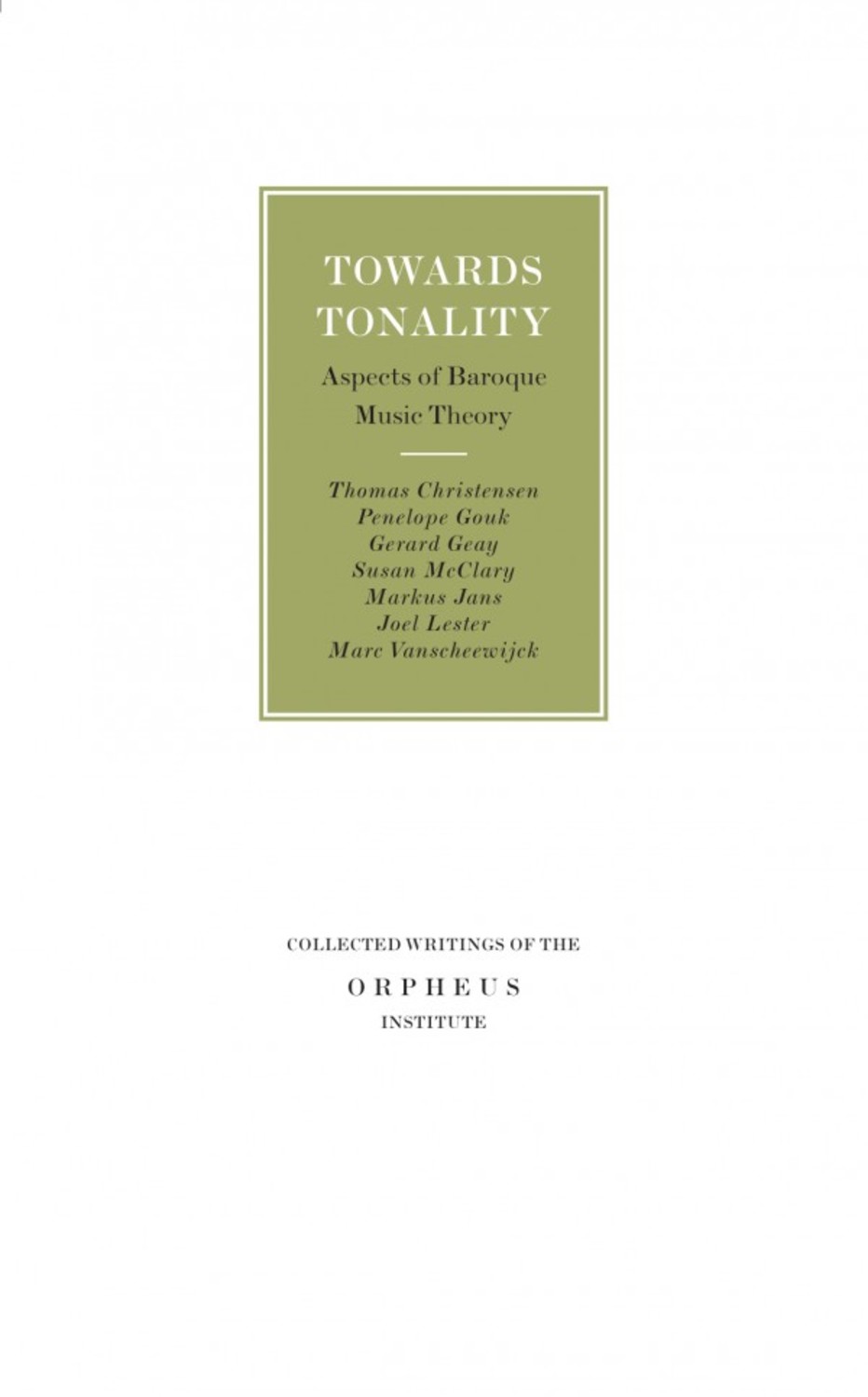 Towards Tonality