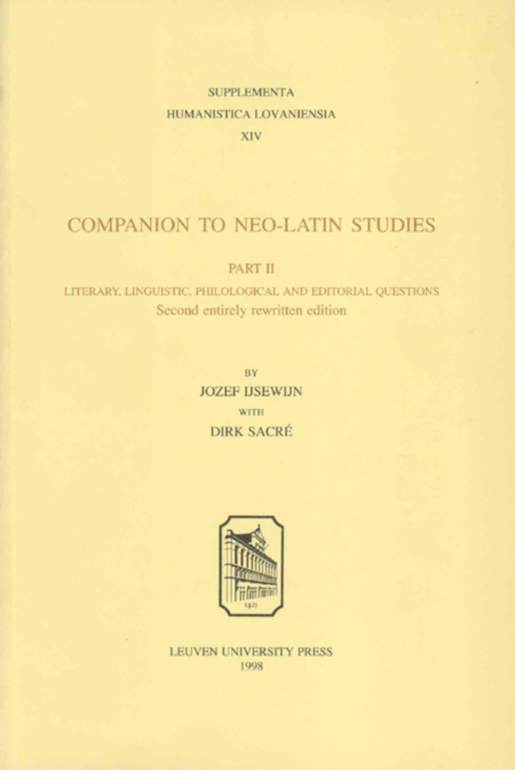 Companion to Neo-Latin Studies