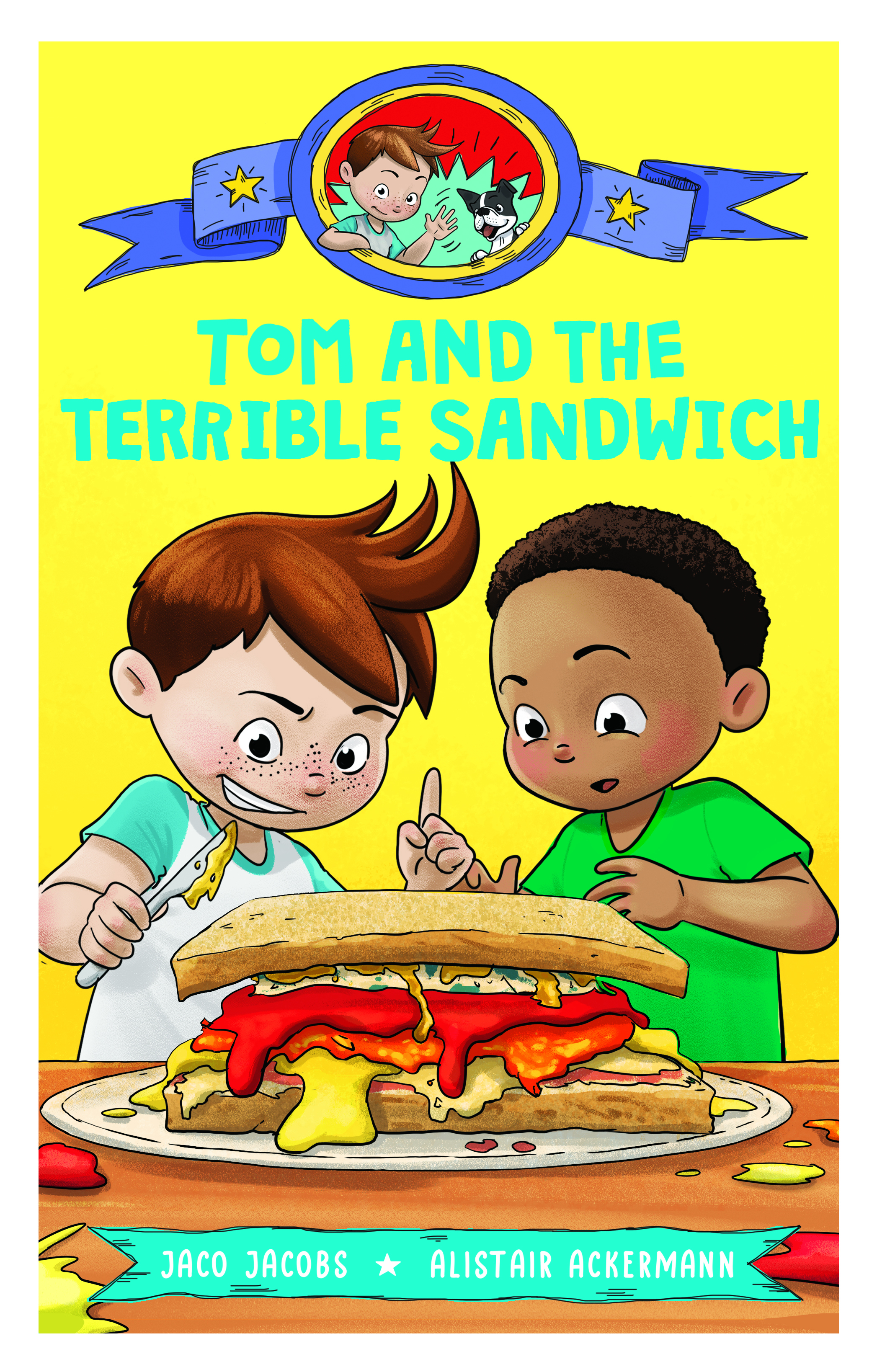 Book cover for Tom and the terrible sandwich
